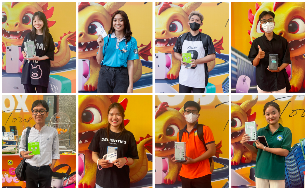 Hình ảnh các bạn nhận quà tại cơ sở chính Hutech