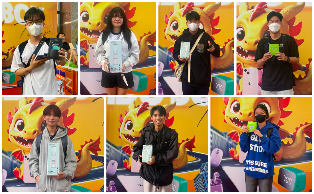 Hình ảnh các bạn nhận quà tại cơ sở chính Hutech