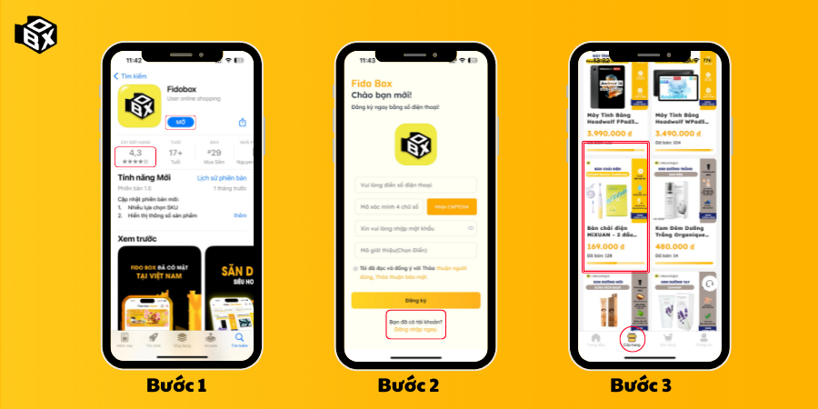 Hướng dẫn mua bàn chải điện Mixuan trên app Fido Box B1-B3