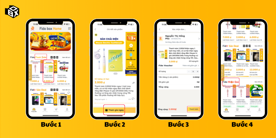 Hướng dẫn săn deal bàn chải điện Mixuan trên app Fido Box 